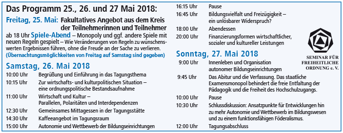 Programm Mai 2018