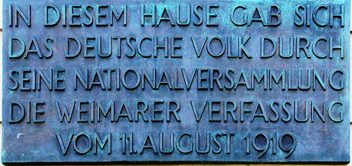 Gedenktafel Theaterplatz (Weimar) Weimarer Verfassung