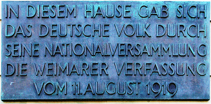 Gedenktafel Theaterplatz (Weimar) Weimarer Verfassung