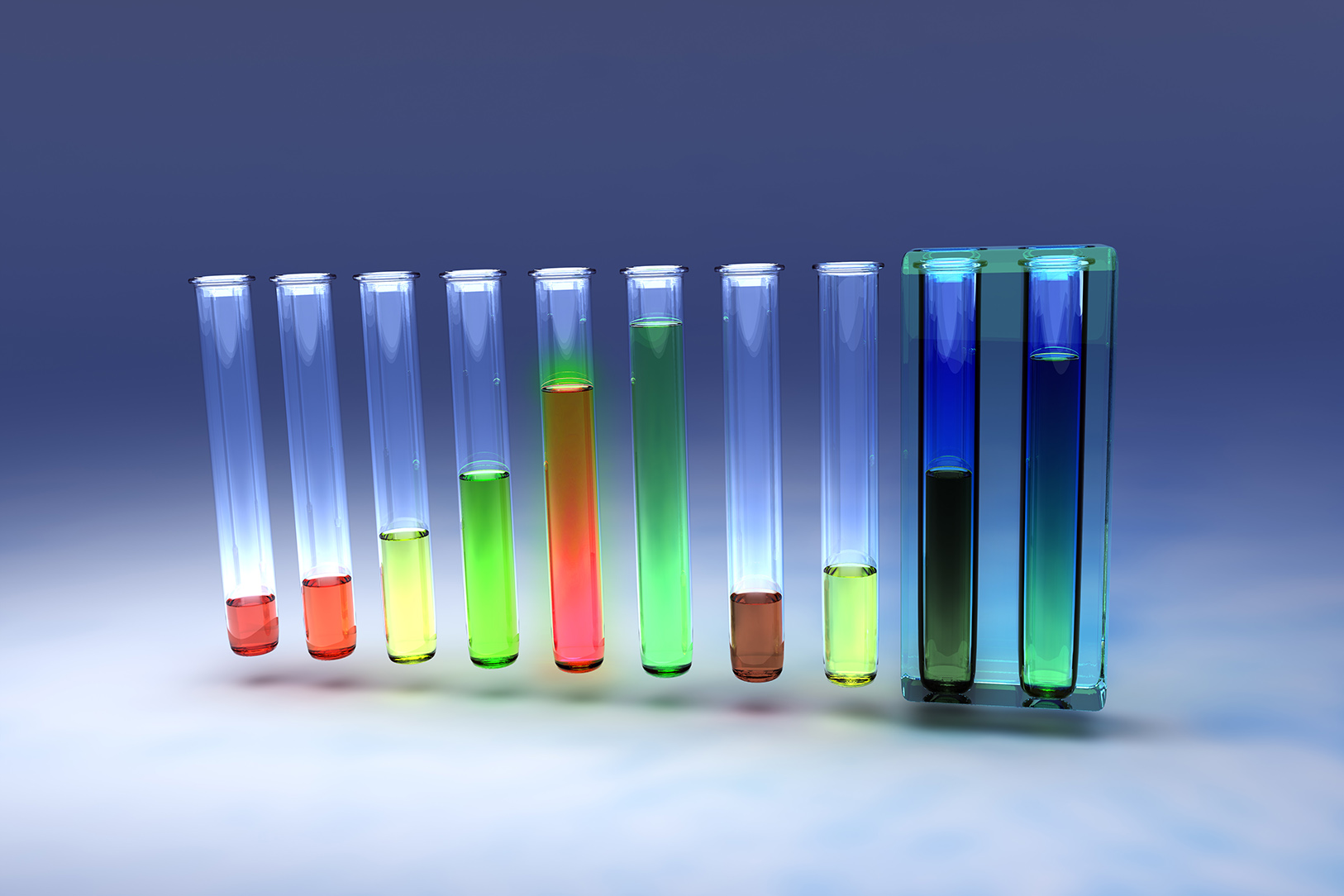 Ten test tubes