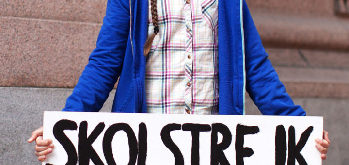 Greta Thunberg vor dem Schwedischen Parlamentsgebäude in Stockholm im August 2018